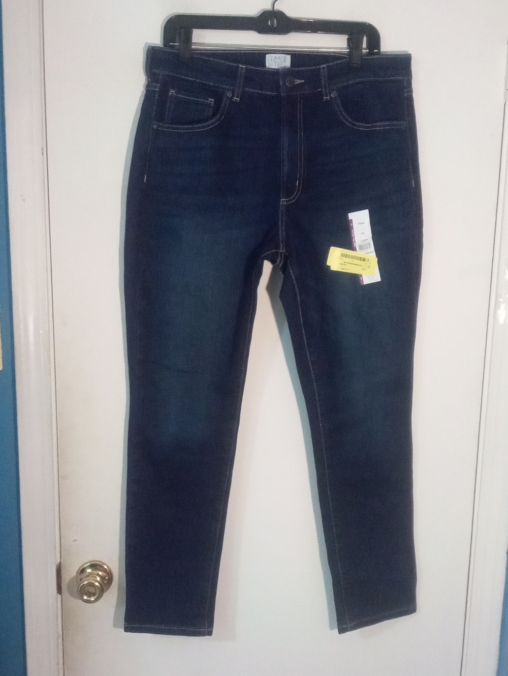 Time And Tru Dark Blue Skinny Fitted Jeans Size 14 NWT